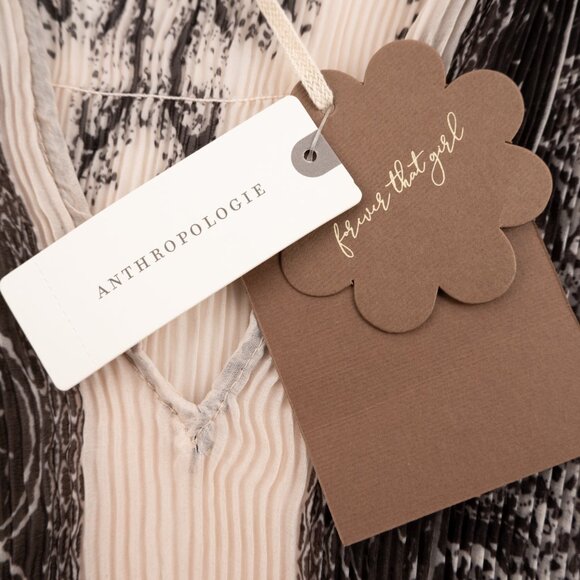 NEW ANTHROPOLOGIE Forever That Girl sheer pleated blouse size S - Picture 3 of 13